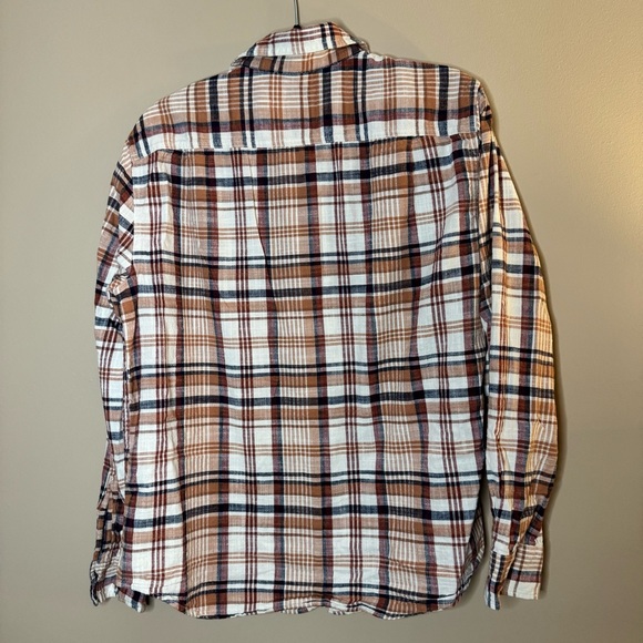 American Eagle Outfitters Brown and White Plaid Shirt - Picture 4 of 5